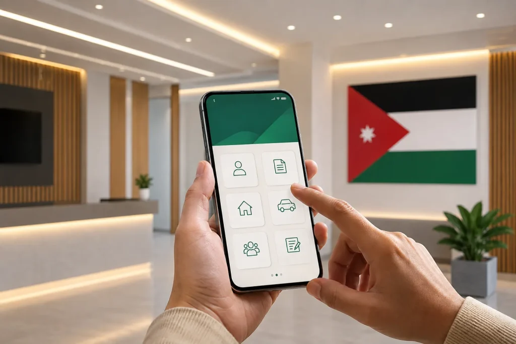 شخص يستخدم الهاتف لتفعيل تطبيق سند والهوية الرقمية في الأردن