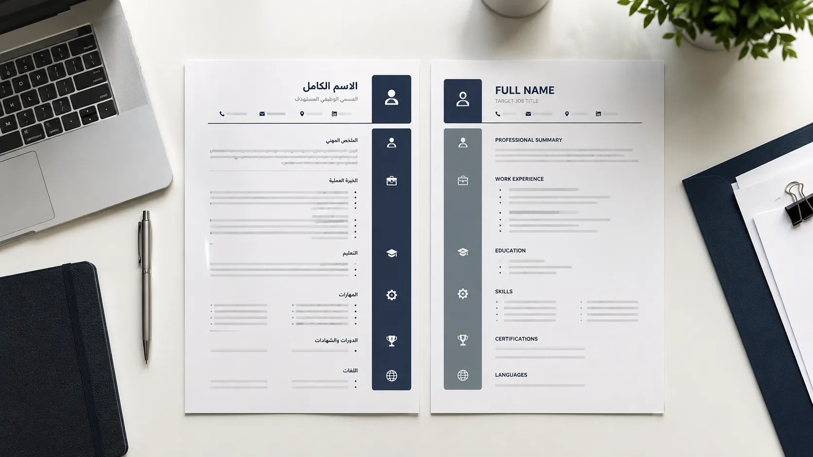 أفضل نموذج CV عربي وإنجليزي جاهز للتعديل: قوالب احترافية للوظائف مجانية