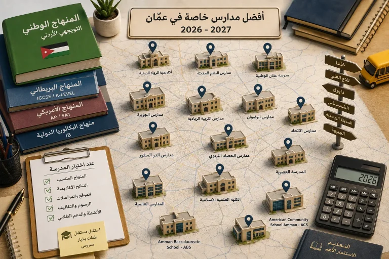 أفضل مدارس خاصة في عمّان 2026–2027: 15 مدرسة تستحق الترشيح