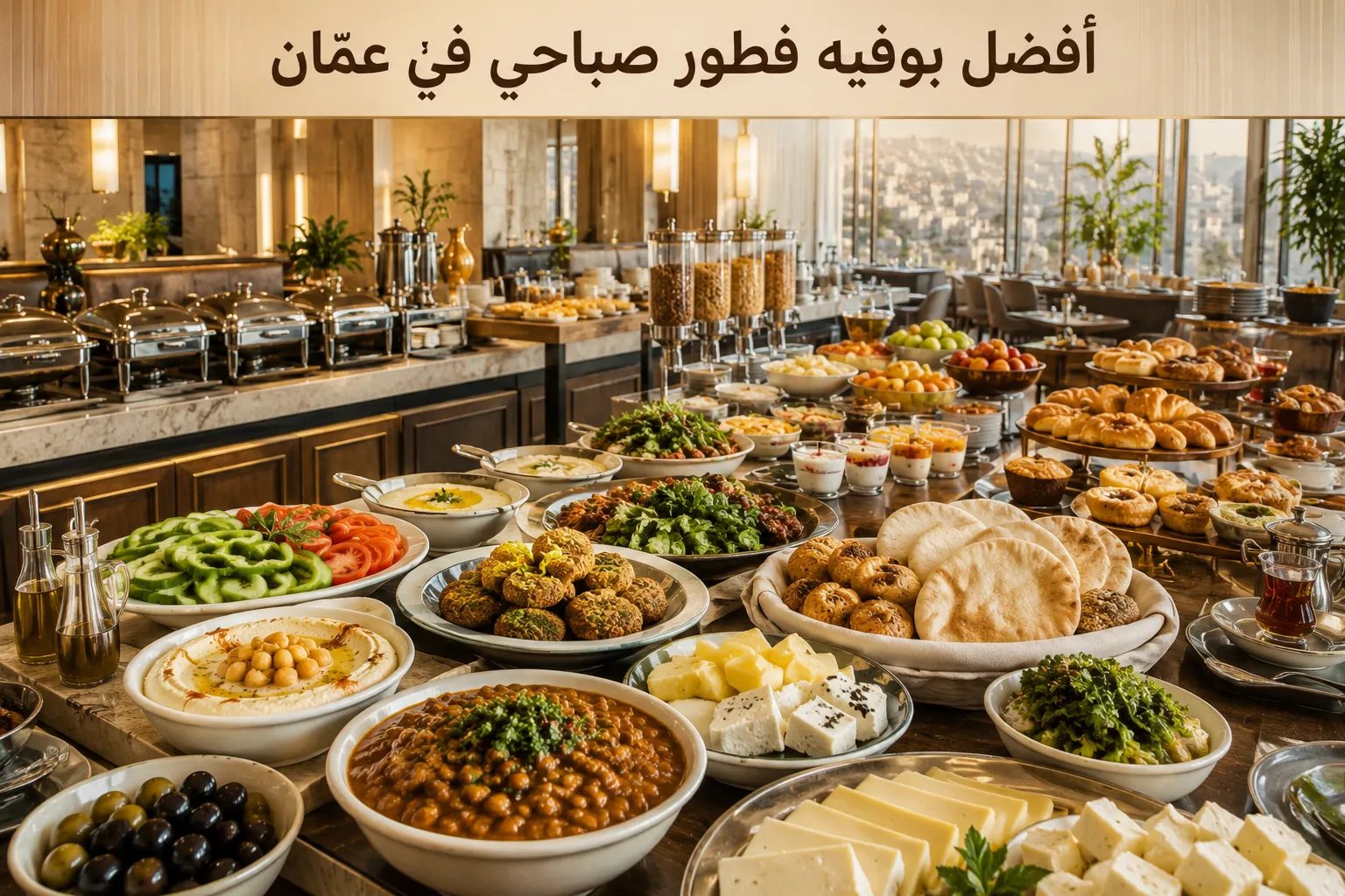 أفضل بوفيه فطور صباحي في عمّان: خيارات للعائلات والمجموعات